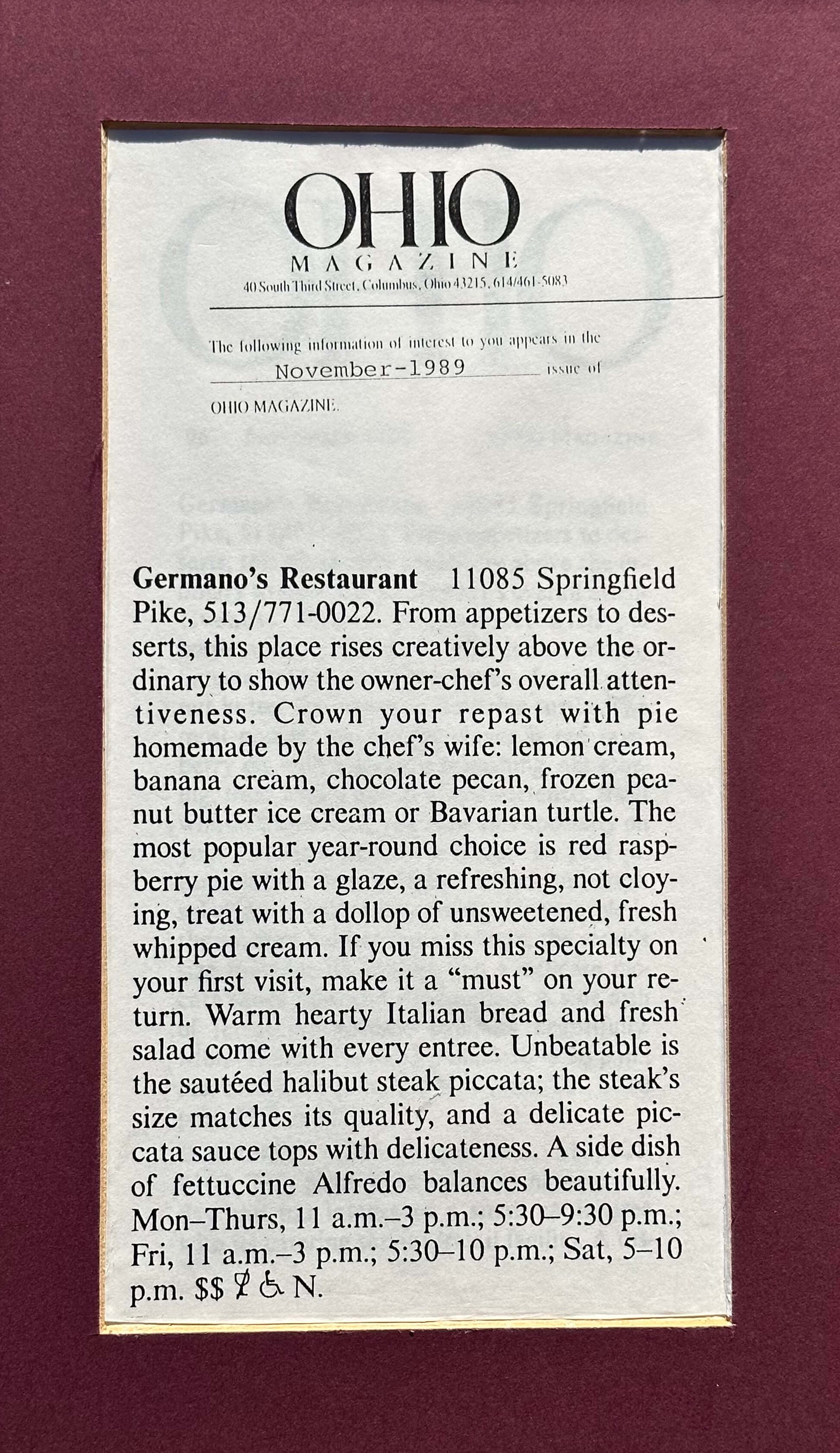 Germanos 1989 Ohio Magazine Press