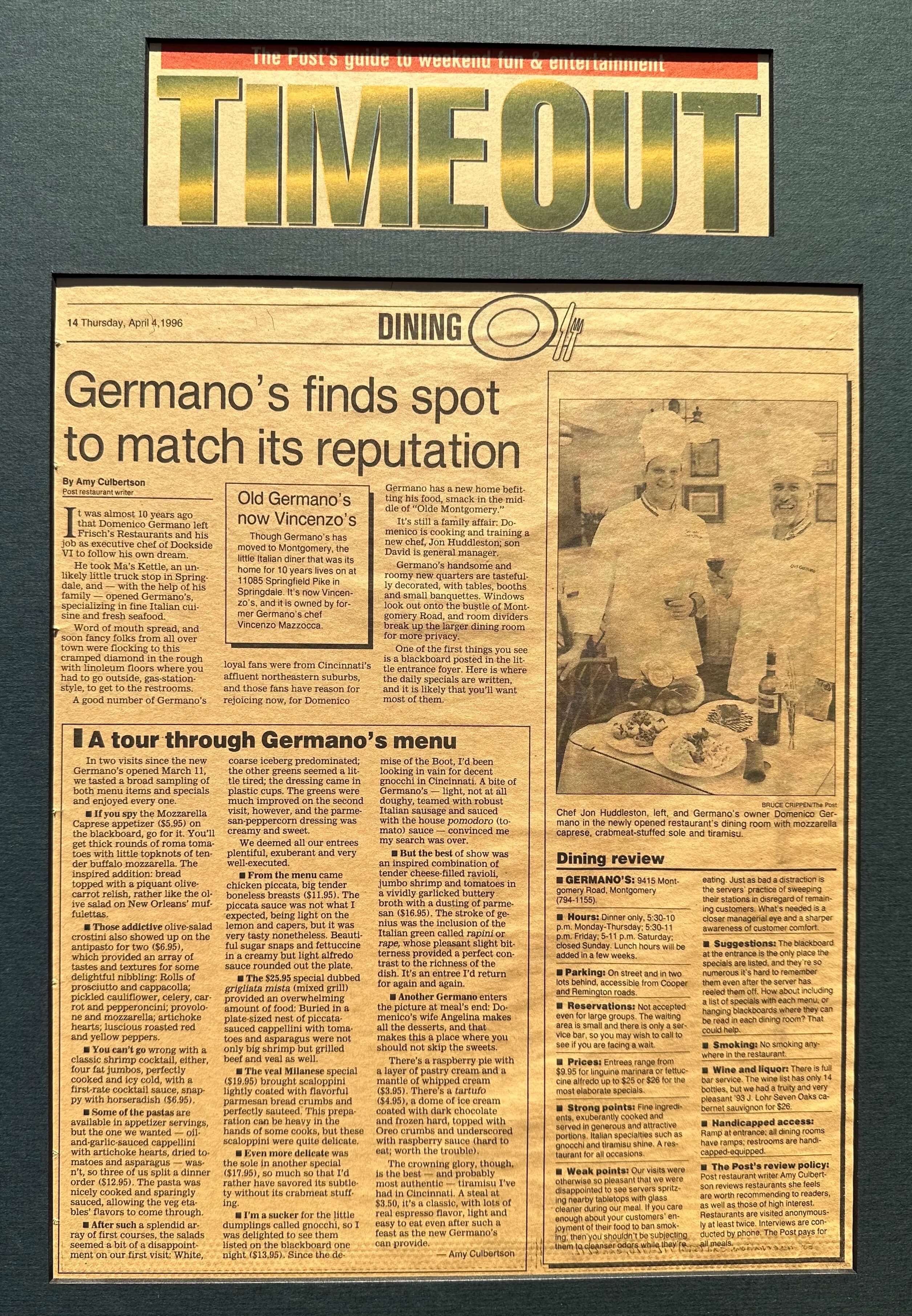 Germanos 1996 Cincinnati Post Review